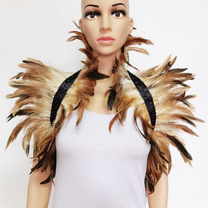 Feather Collar Shoulder wrap Cape