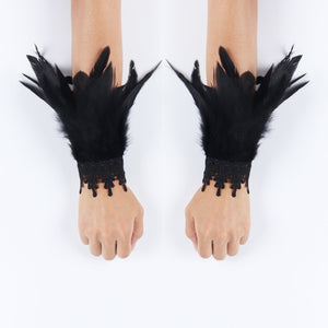 Gothic Feather Wrist Cuff